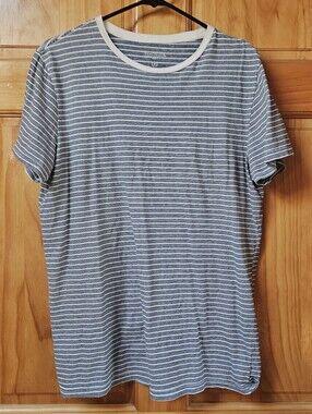 Men's Goodfellow Short-Sleeve Striped Crewneck Tee - Blue/White